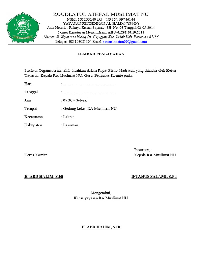 lembar-pengesahan-struktur-organisasi-pdf-pengembangan-diri-gaya