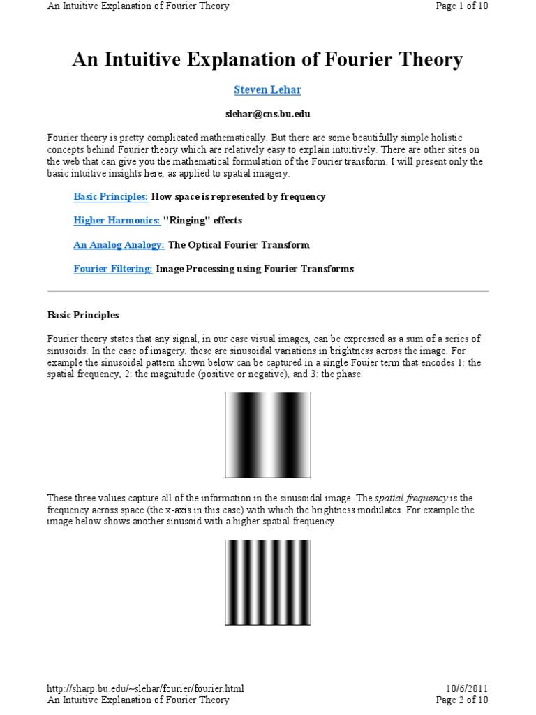 An Intuitive Explanation Of Fourier Theory Pdf Fourier Transform