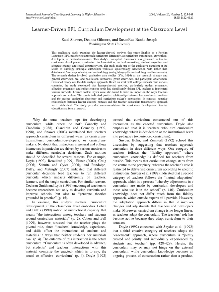 Learner-Driven EFL Curriculum Insights | PDF | Constructivism ...