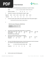 Year 9 Data Worksheet