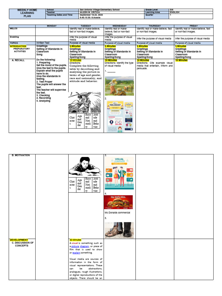 English-6-Wlp-Sept 18-22,2023 | PDF | Mass Media | Human Communication