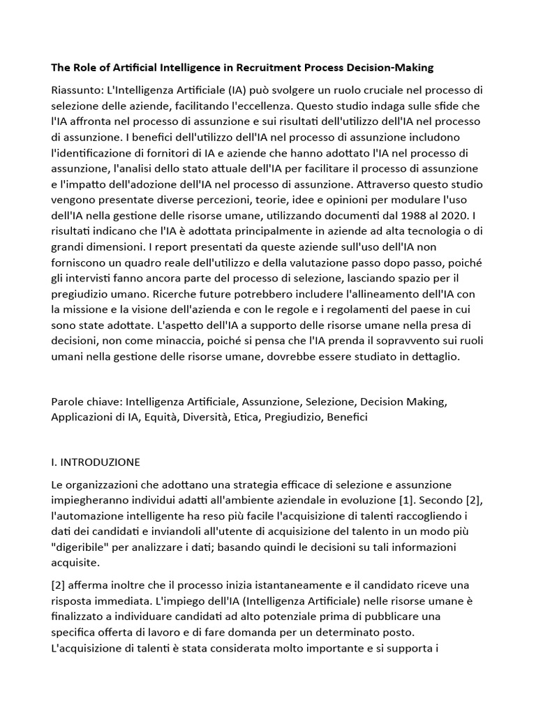 IEEEThe Role of Artificial Intelligence in Recruitment Process Decision ...