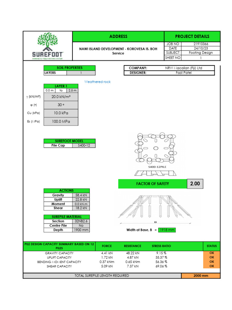 Surefoot Footing Sample | PDF