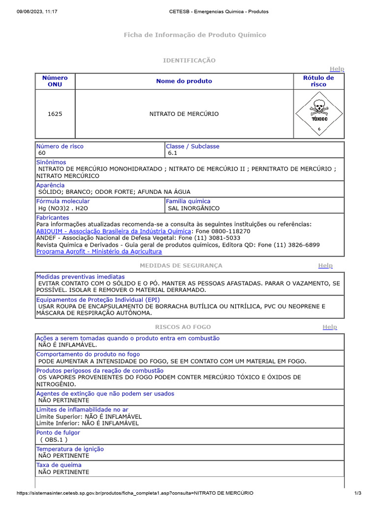 NITRATO DE MERCÚRIO PDF