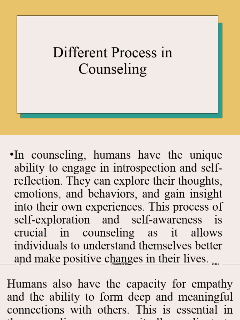 Different Process in Counseling PDF