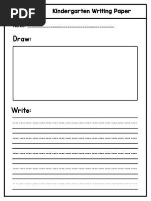 KindergartenWritingPaper Vertical Write Draw