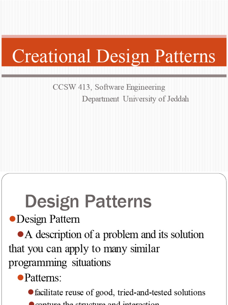 Ch03 CreationalDesignPatterns 1 | PDF | Class (Computer Programming ...