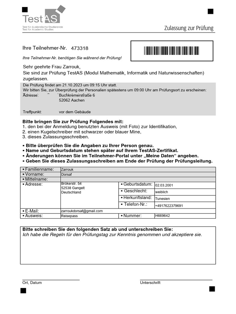 Testas Zulassung | PDF