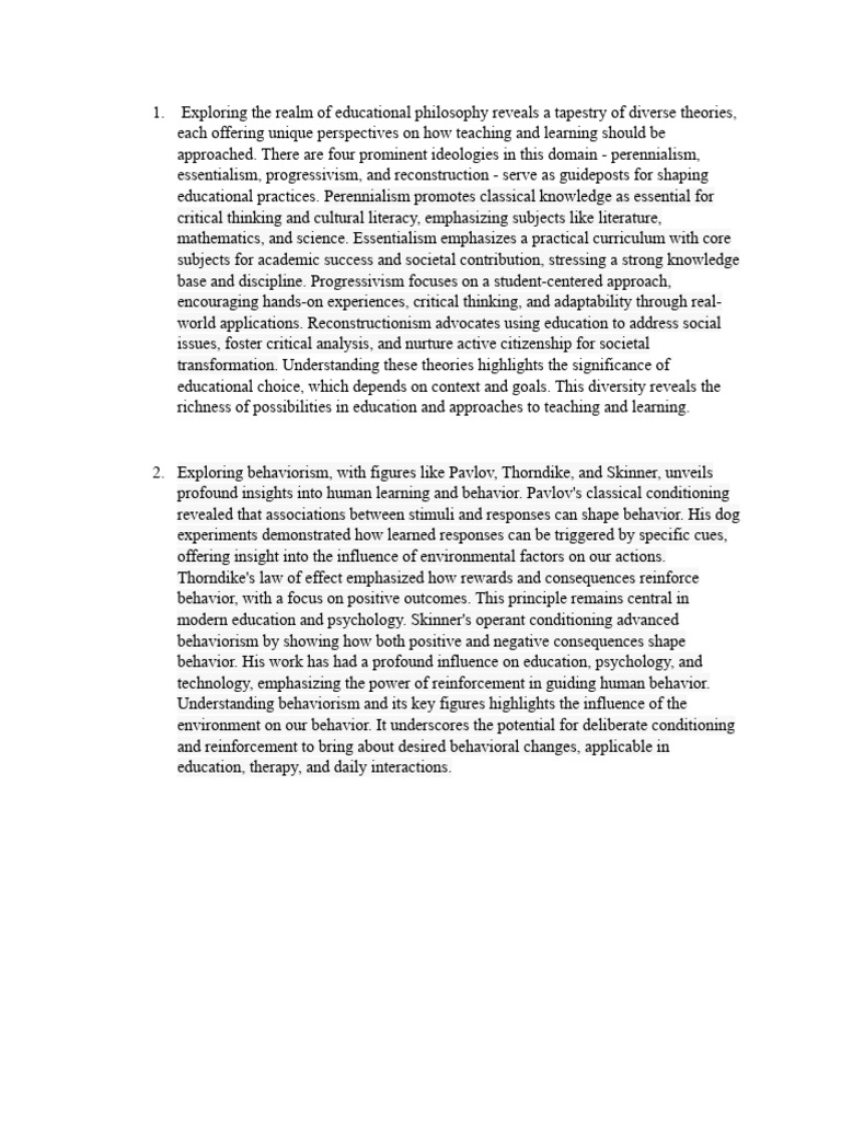 Exploring The Realm of Educational Philosophy Reveals A Tapestry of