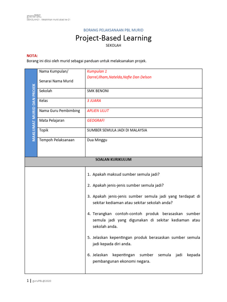 PBL Murid | PDF