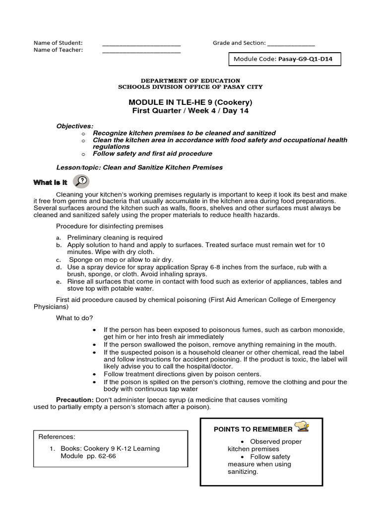 Grade 9 Cookery Q1 Day14 2 | PDF