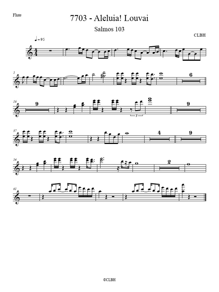 Aleluia! Louvai Servos Do Senhor Flute PDF