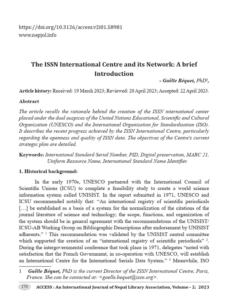 ISSN Centre | PDF