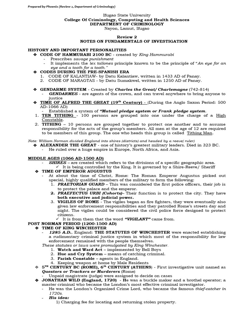 Notes On Fundamentals of Investigation | PDF