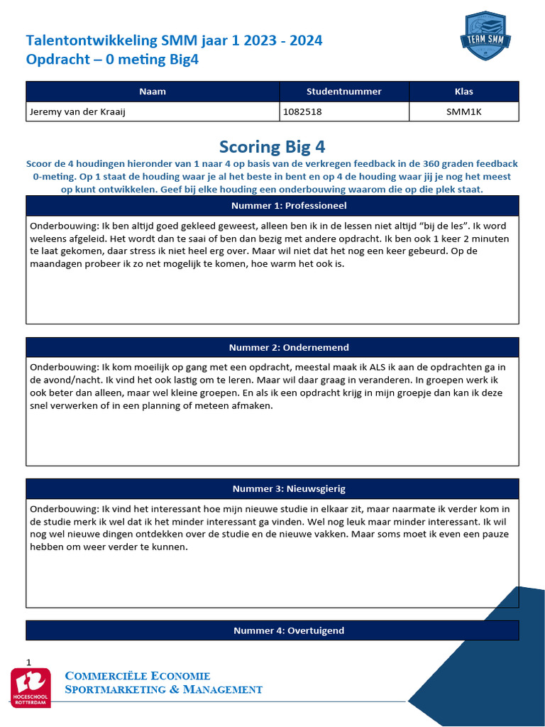 Opdracht - 0-Meting Big4 1 | PDF