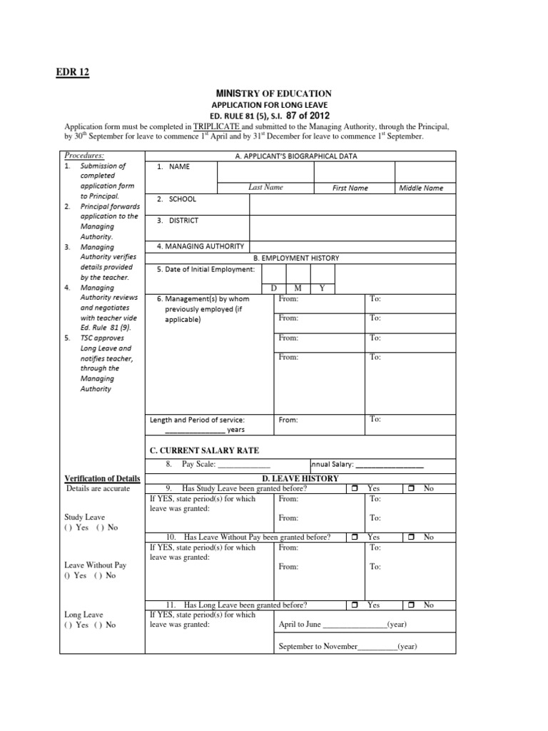 EDR 12 Long Leave | PDF