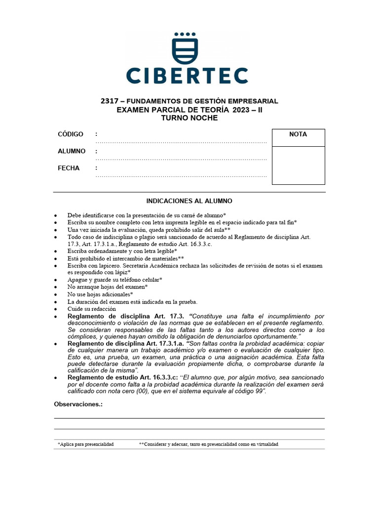 Examen Parcial: Fundamentos de Gestión Empresarial | PDF | Apple Inc ...