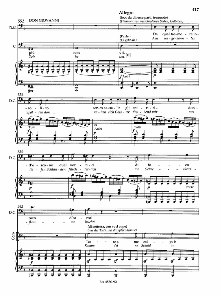 Don Giovanni Nº 24 Finale Coro Acto II Tutto A Tue Colpe É Poco | PDF