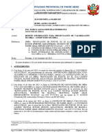 Informe N°002 - Remito Información para Presentación de Valorización de Obra - Supervisión de Obra. - Aguaytillo