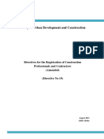 Directives for the Registration of Construction Professionals and Controctors Amended Directives No 19