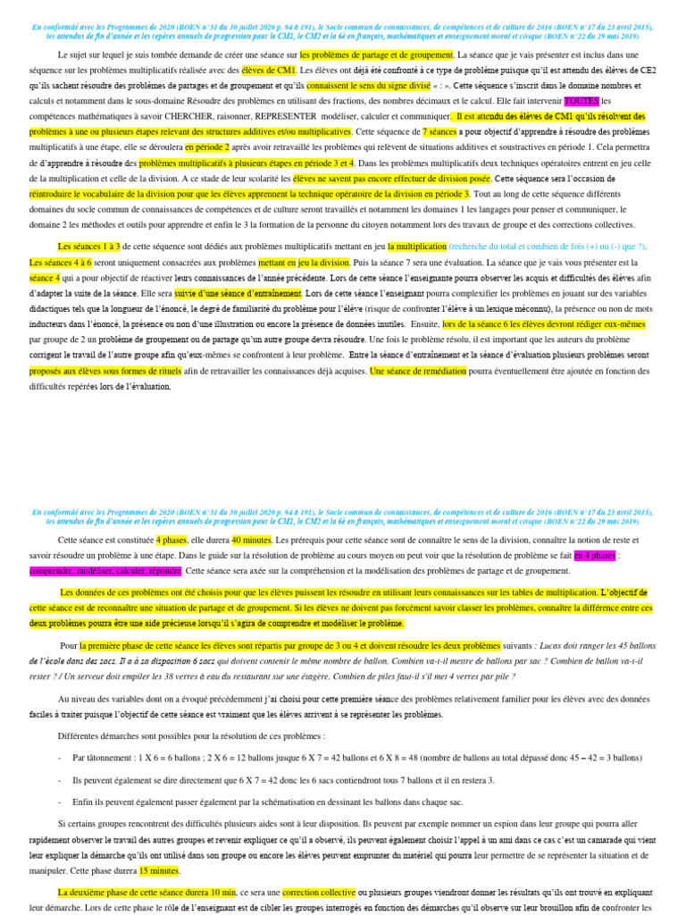 Problèmes de partage en CM1 | PDF | Méthodes et références pédagogiques