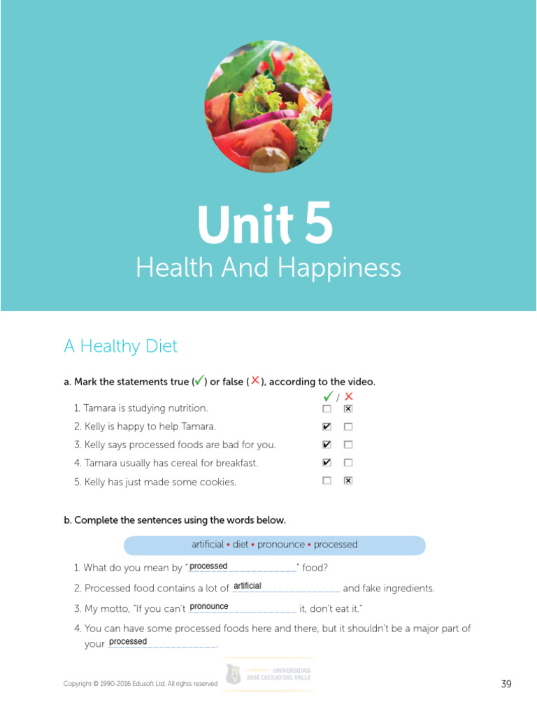 Unit 5 Intermediate 3 English Discoveries | PDF | Food And Drink ...