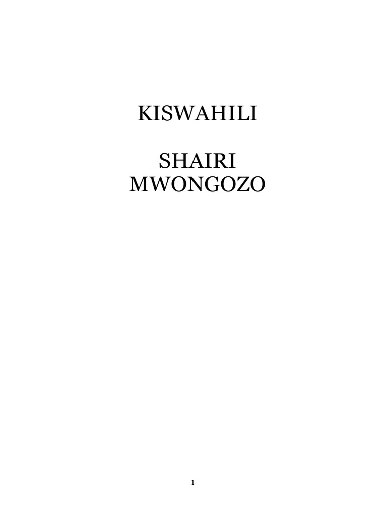 Kiswahili Ushairi | PDF