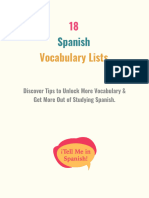 18 Spanish Vocab Lists