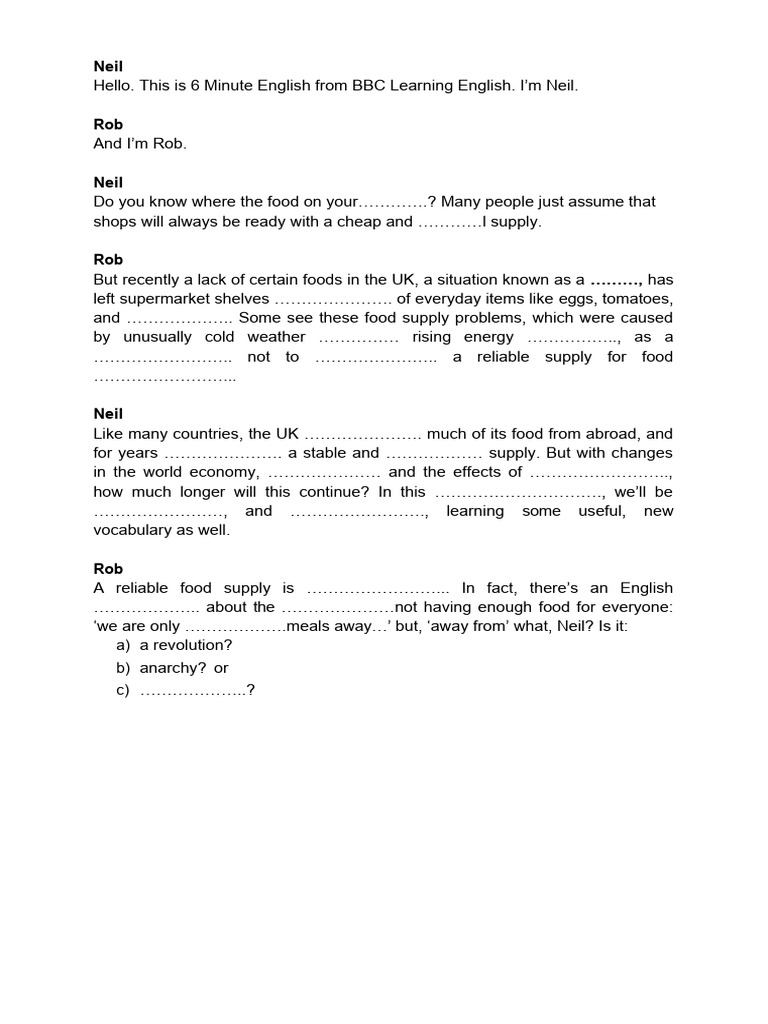 Food Shortage PDF Greenhouse Food And Drink