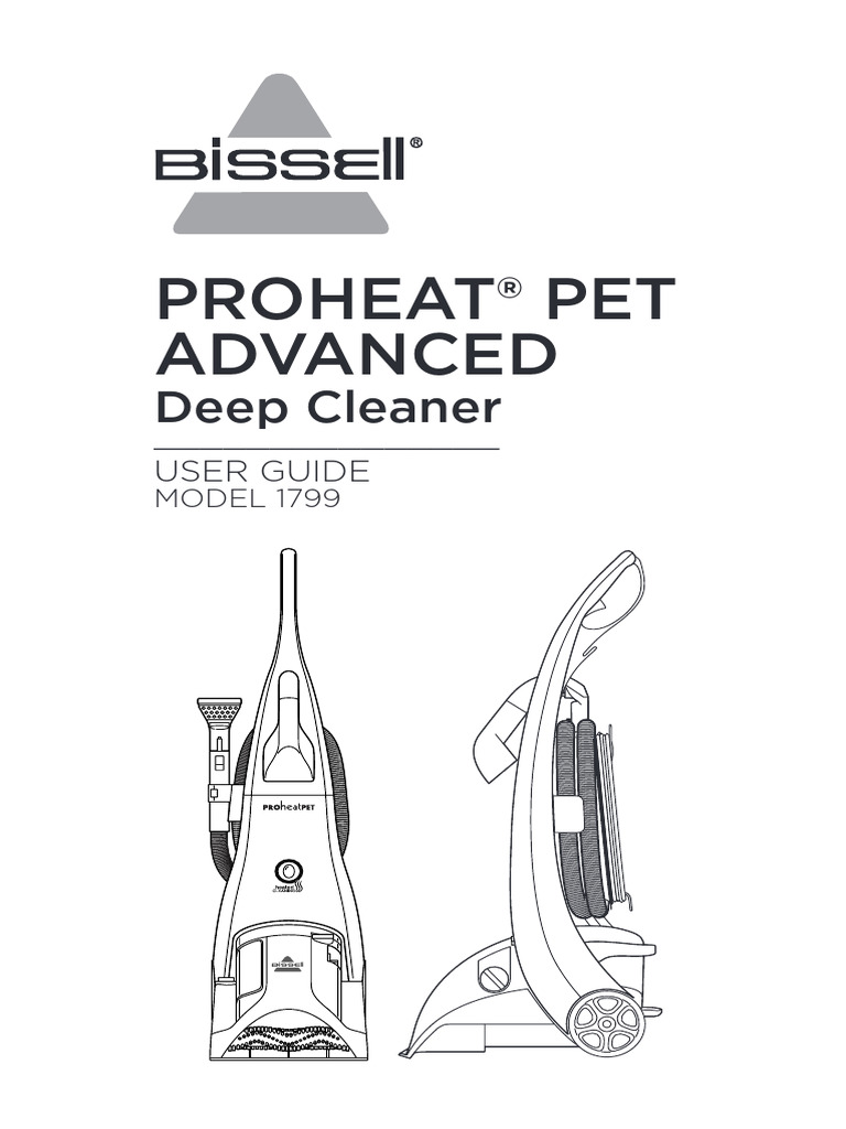 Bissel Carpet Shampooer Model 1799 User Guide, BiLingual, ProHeat