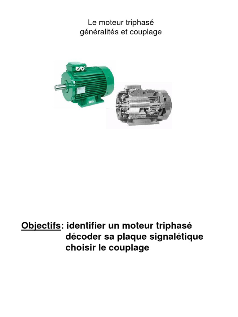 Couplage des moteurs triphasés PDF Tension électrique Électricité — free download