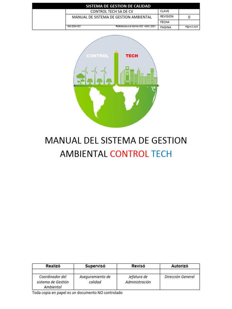 Manual del Sistema de Gestión Ambiental | PDF