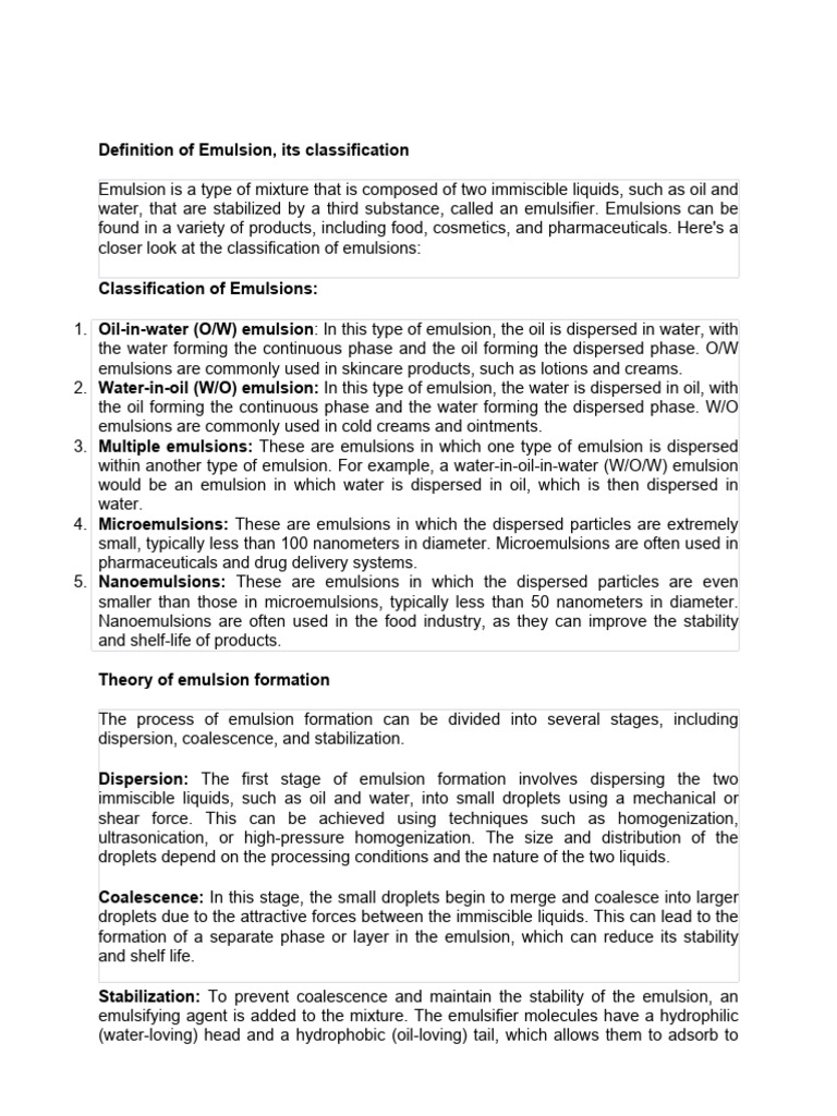 Emulsion Pdf