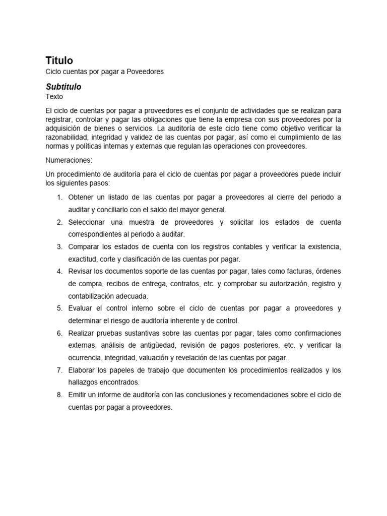 Ciclo de Cuentas Por Pagar | PDF