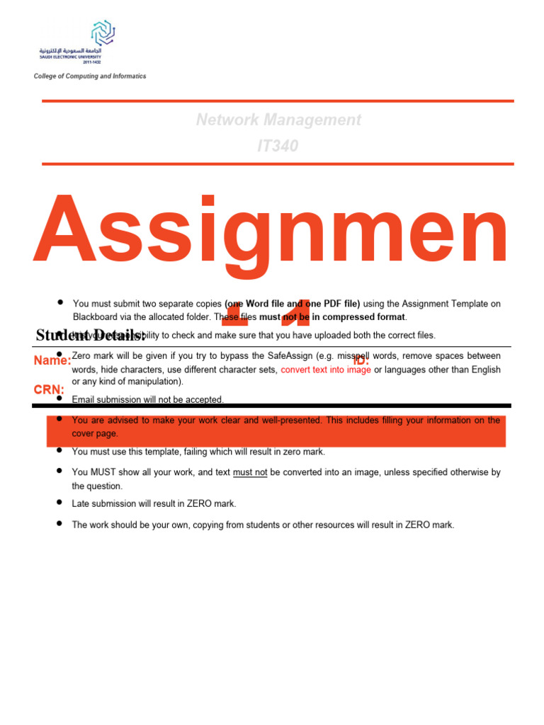 نسخة IT340- Assignment 1 | PDF | Computers