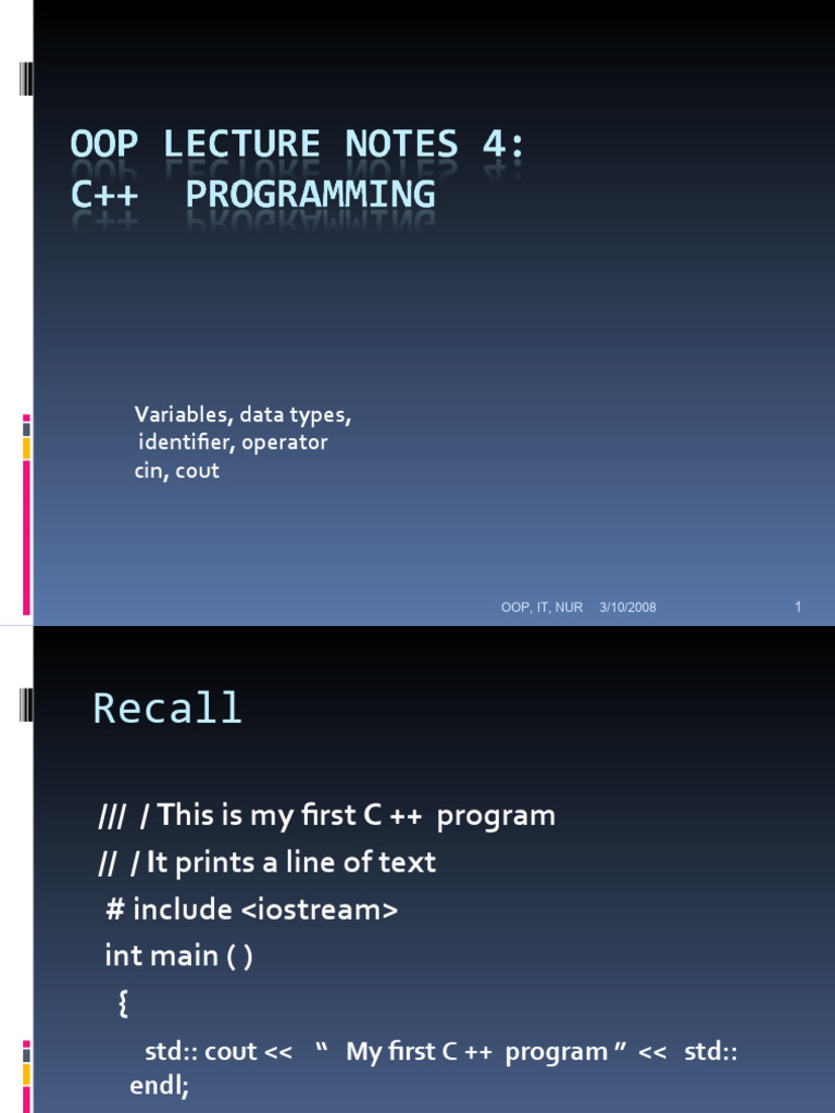 C++ Notes | Download Free PDF | Parameter (Computer Programming ...