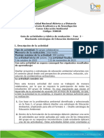 Guía de Actividades y Rúbrica de Evaluación - Unidad 3 - Fase 3 - Diseñando Estrategias de Educación Ambiental