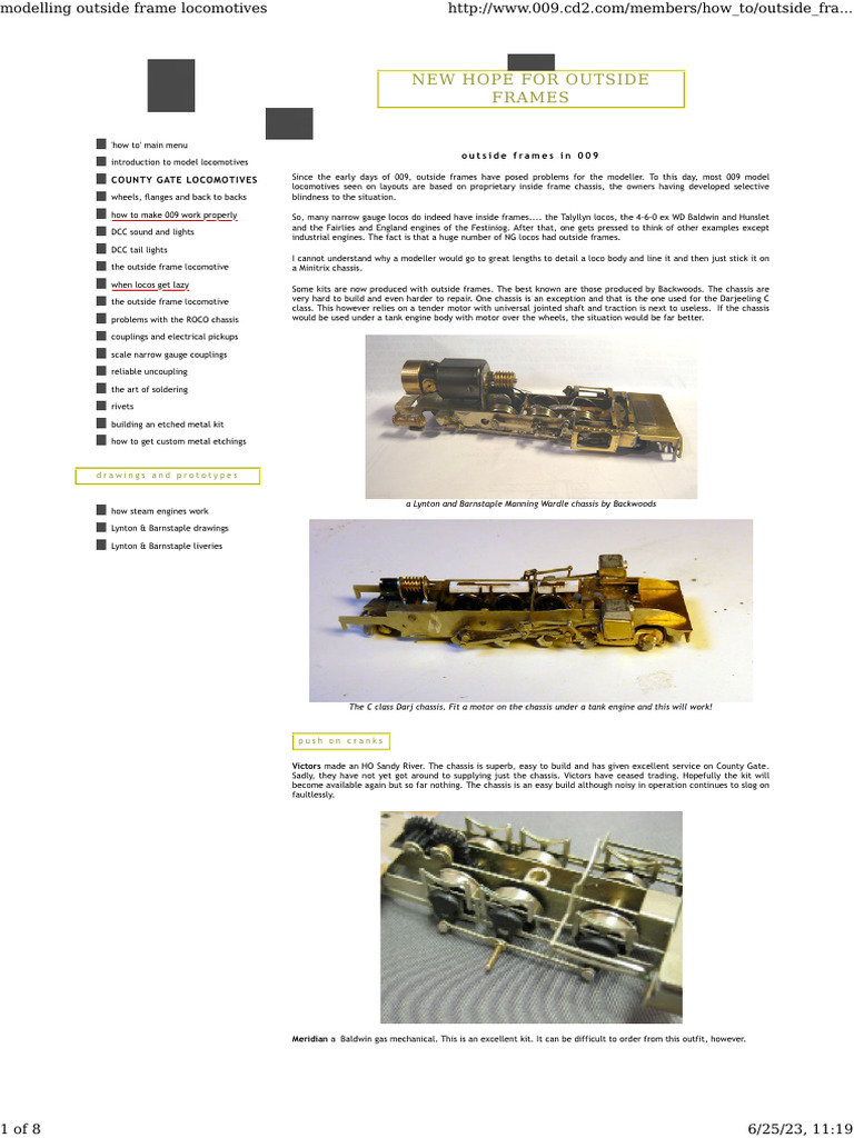 Modelling Outside Frame Locomotives | PDF | Engines | Rolling Stock