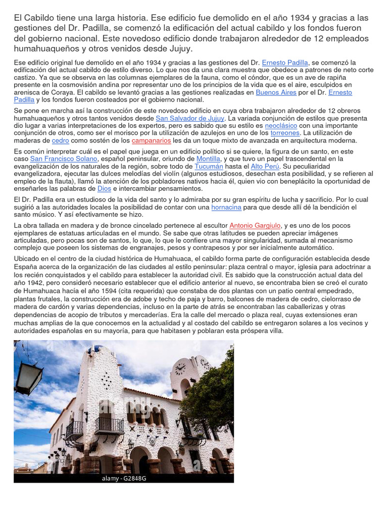 El Cabildo Tiene Una Larga Historia Pdf Escultura