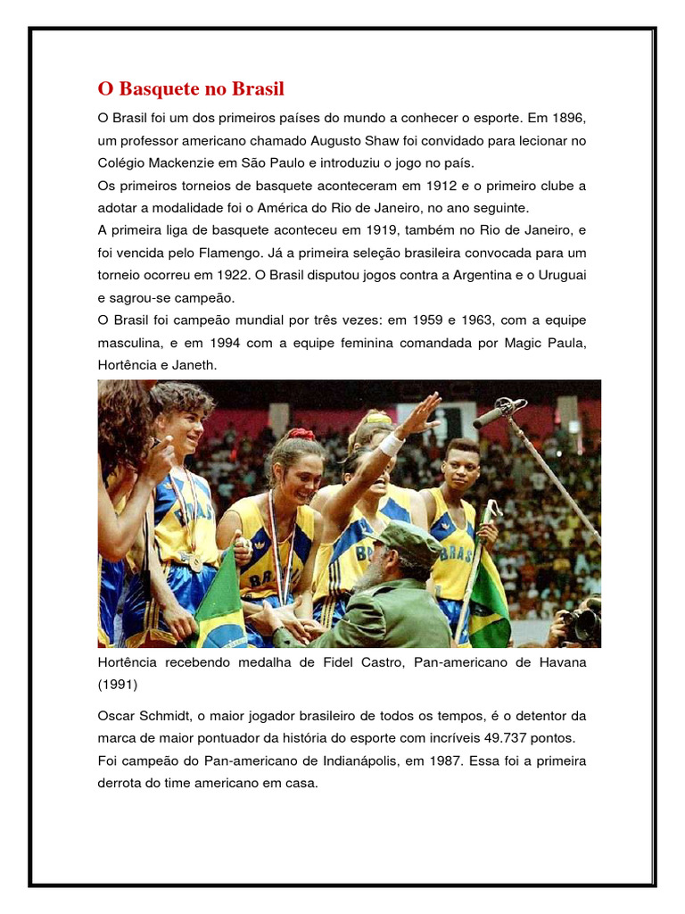 História do Basquete no Brasil | PDF