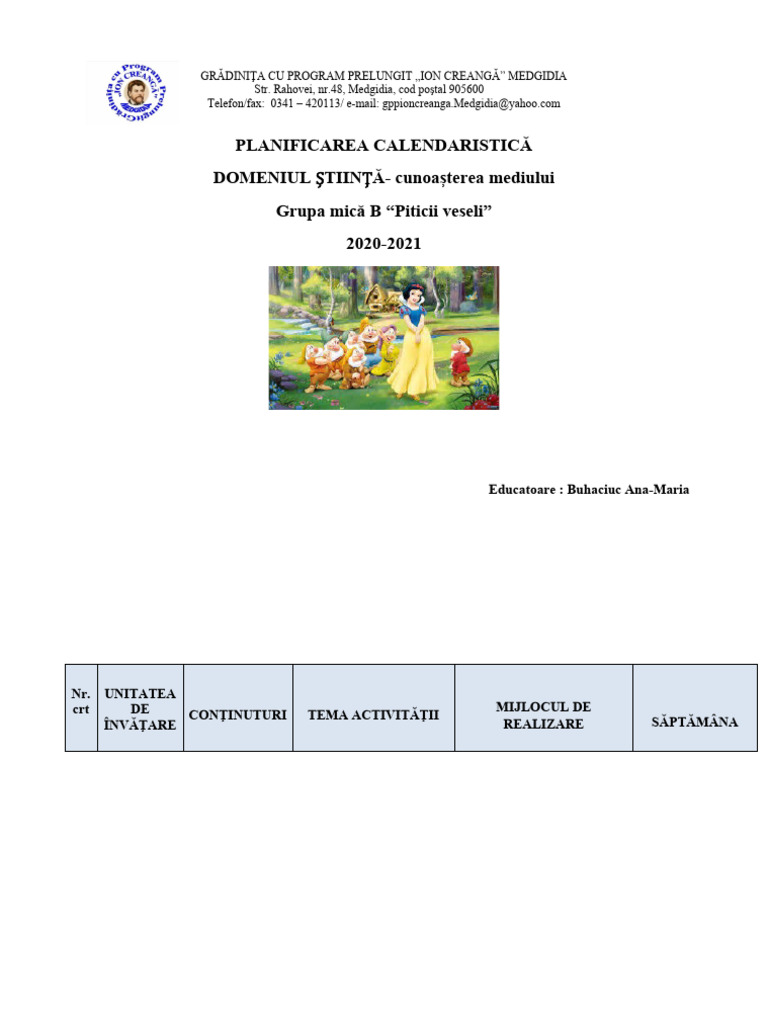 DS-CUN MED.-plan Pe Unitati de Inv | PDF