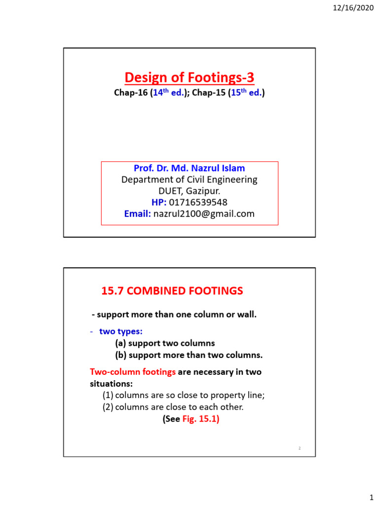 Class 12 - Design of Footing 3 | PDF | Foundation (Engineering) | Deep ...