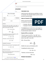 Percent To Decimal Calculator