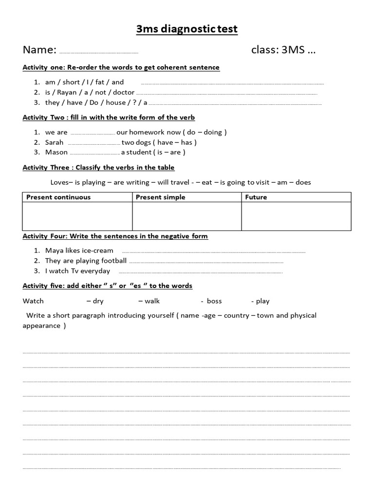 3ms Diagnostic Test | PDF