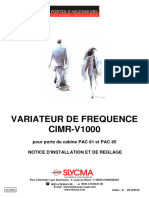 NOTICE INSTAL - PORTE CABINE PAC 81 & 85 - VARIATEUR CIMR.V1000 - 24708A - Ed 10.10 - V A - FR