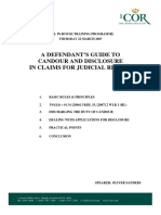 Defendant's Guide To Candour Disclosure - Os 2007