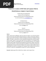 Comparative Analysis of MIT Rule and Lyapunov Rule in Model Reference Adaptive Control Scheme