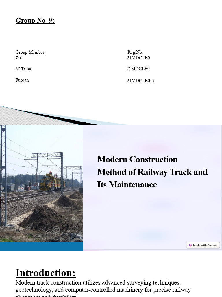 Modern Methods for Railway Track Construction | PDF | Engineering