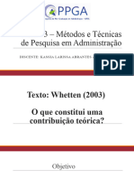 Aula 03 MTPA - Whetten 2003 - Creswell 2010 - Leao Mello e Vieira 2009