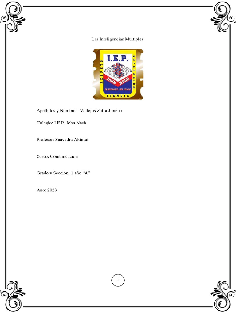 Inteligencias M ltiples PDF Inteligencia Aprendizaje